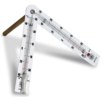 Sling Psychrometer used to measure relative humidity.